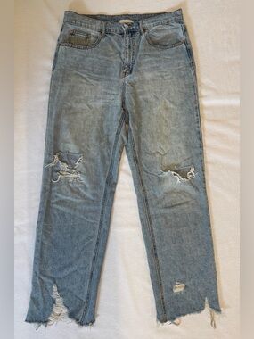 BDG Cowboy Jean Distressed Womens 32 Light Wash Denim Jeans Urban Outfitters